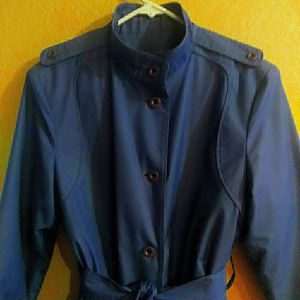 London Fog blue raincoat vintage size 10